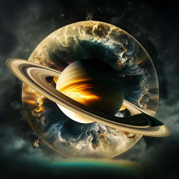 a depiction of a powerful Saturn
